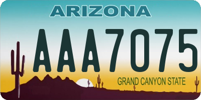 AZ license plate AAA7075