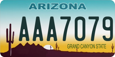 AZ license plate AAA7079