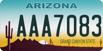 AZ license plate AAA7083