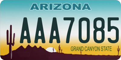 AZ license plate AAA7085