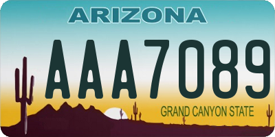 AZ license plate AAA7089