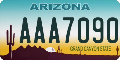 AZ license plate AAA7090