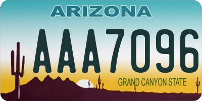 AZ license plate AAA7096