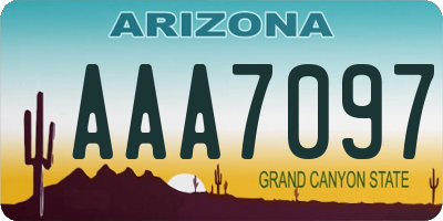 AZ license plate AAA7097