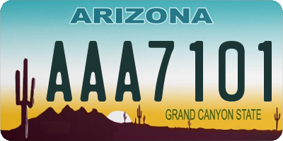 AZ license plate AAA7101