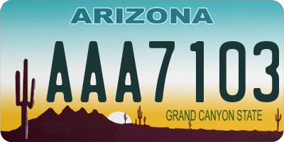 AZ license plate AAA7103