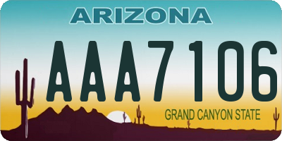 AZ license plate AAA7106