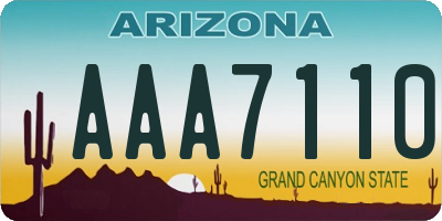 AZ license plate AAA7110