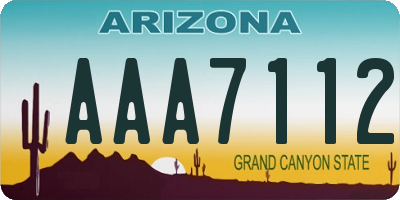 AZ license plate AAA7112