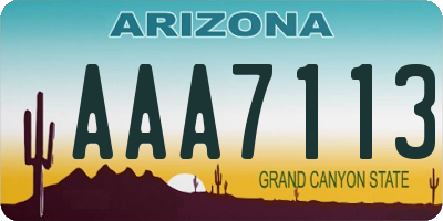 AZ license plate AAA7113