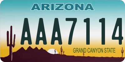 AZ license plate AAA7114