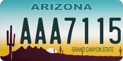 AZ license plate AAA7115