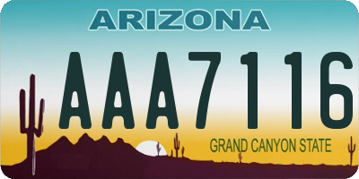 AZ license plate AAA7116