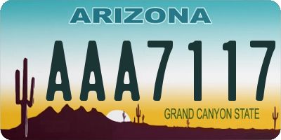 AZ license plate AAA7117