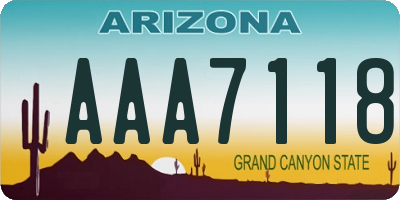 AZ license plate AAA7118