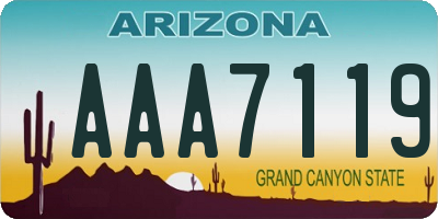 AZ license plate AAA7119