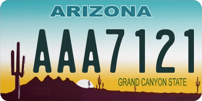 AZ license plate AAA7121