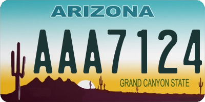 AZ license plate AAA7124