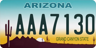 AZ license plate AAA7130