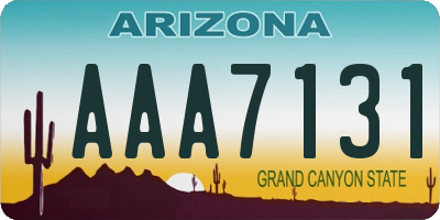 AZ license plate AAA7131