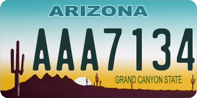 AZ license plate AAA7134