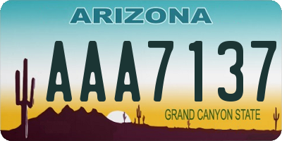 AZ license plate AAA7137