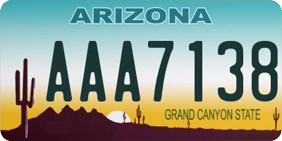 AZ license plate AAA7138