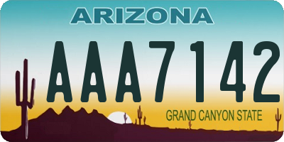 AZ license plate AAA7142