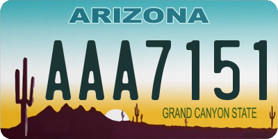 AZ license plate AAA7151