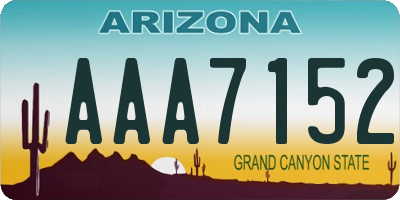 AZ license plate AAA7152