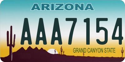 AZ license plate AAA7154