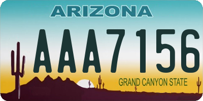 AZ license plate AAA7156