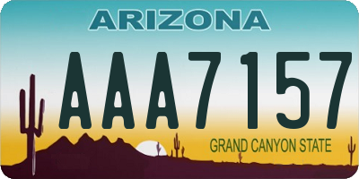 AZ license plate AAA7157