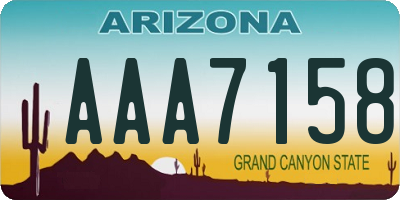 AZ license plate AAA7158