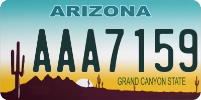 AZ license plate AAA7159