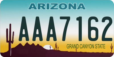 AZ license plate AAA7162