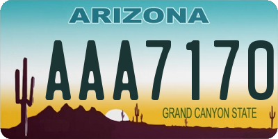 AZ license plate AAA7170