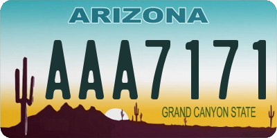 AZ license plate AAA7171