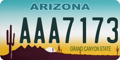 AZ license plate AAA7173