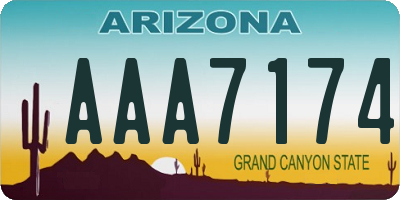 AZ license plate AAA7174