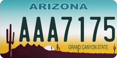 AZ license plate AAA7175