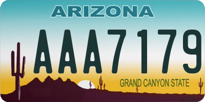 AZ license plate AAA7179