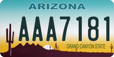 AZ license plate AAA7181