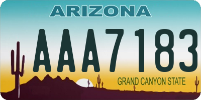 AZ license plate AAA7183