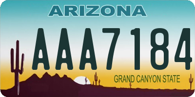 AZ license plate AAA7184