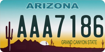 AZ license plate AAA7186