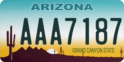 AZ license plate AAA7187