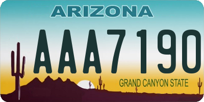 AZ license plate AAA7190