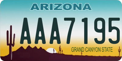 AZ license plate AAA7195