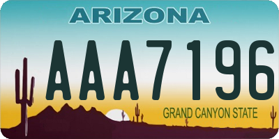 AZ license plate AAA7196